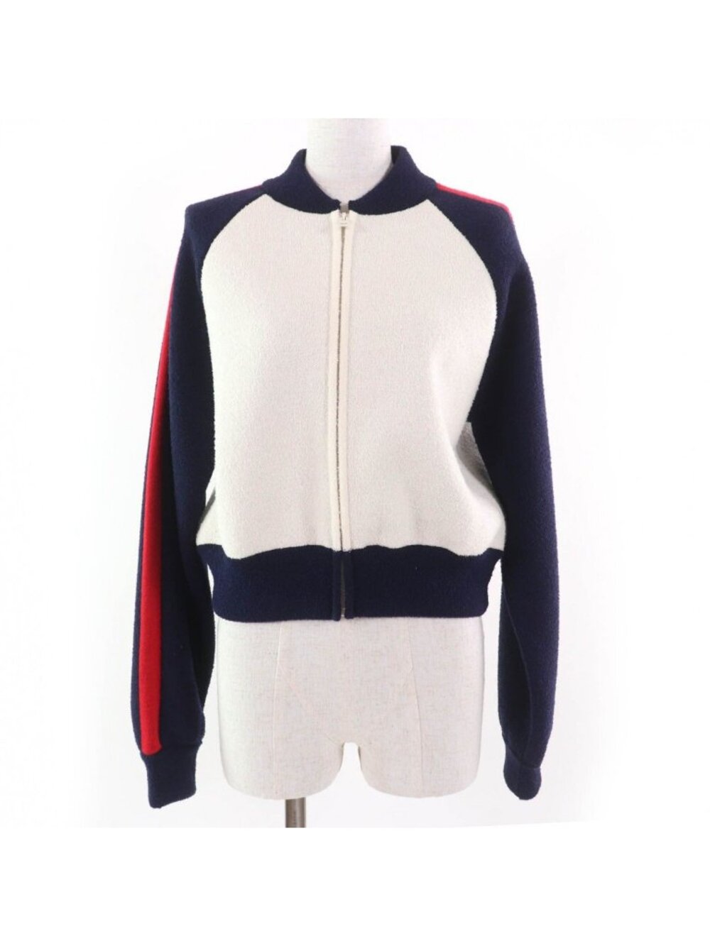 Dior J'adior Paris Cropped Length Bomber Jacket Navy 44